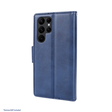 Samsung Galaxy S24 Ultra Compatible Case Cover With 2-in-1 Detachable Magnetic Flip Leather Wallet - Navy